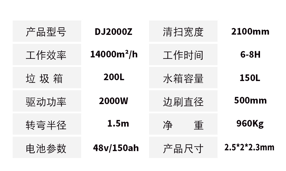 DJ2000Z駕駛式掃地機(jī)  電動清掃車價格